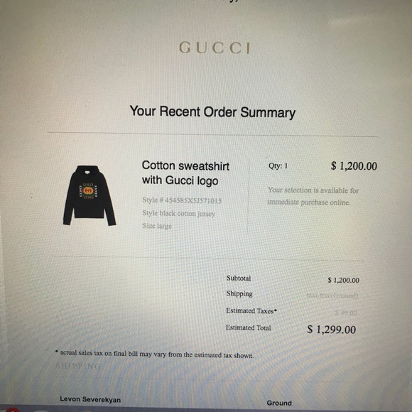 Gucci Hoodie Original with receipts and tags